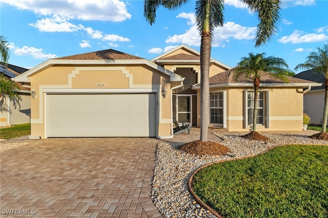 view of front of home featuring a garage