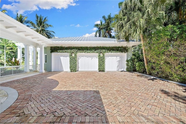 view of garage