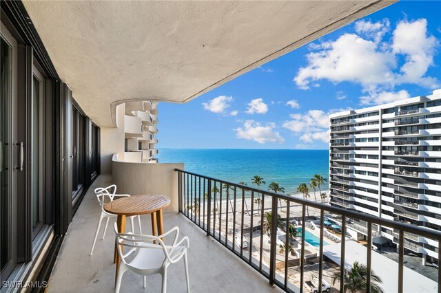 balcony with a water view