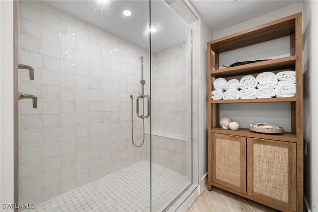 bathroom featuring walk in shower