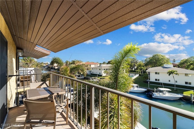 balcony with a water view