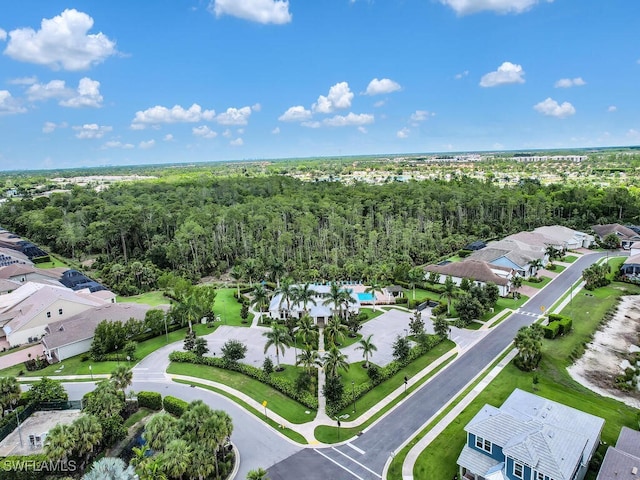 aerial view with a residential view