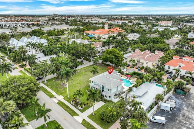 drone / aerial view featuring a residential view