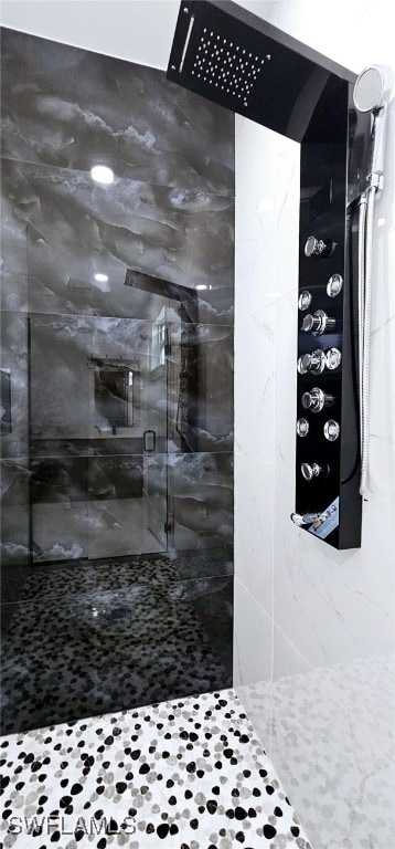 interior space featuring walk in shower