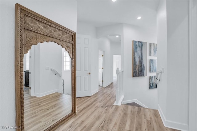 foyer featuring light hardwood / wood-style floors