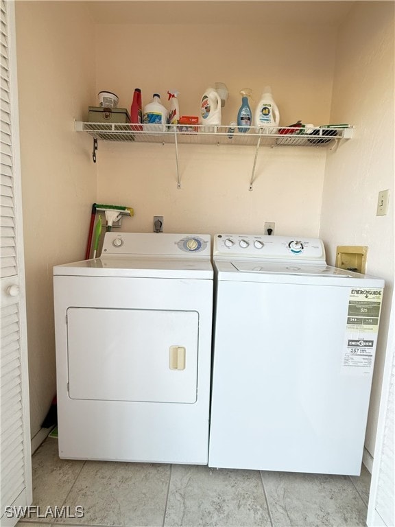 laundry area featuring separate washer and dryer