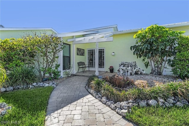 exterior space with french doors and a patio