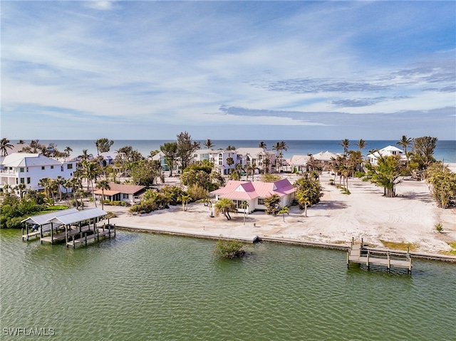 water view featuring a boat dock