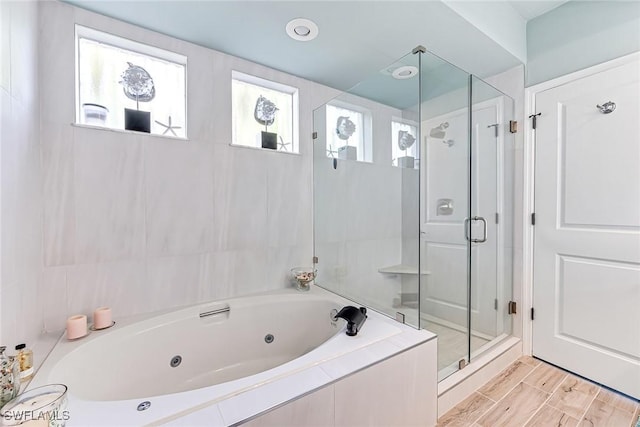 788 Willowbrook Dr Unit 502, Naples, FL 34108 - bathroom featuring a shower stall and a jetted tub