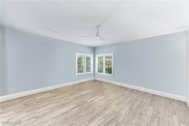 788 Willowbrook Dr Unit 502, Naples, FL 34108 - spare room with light wood-type flooring, ceiling fan, and baseboards
