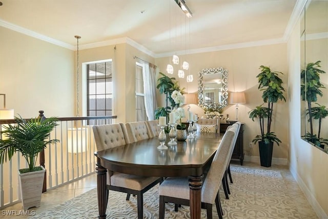 6502 Monterey Pt Unit 202, Naples, FL 34105 - dining area with light tile patterned floors and ornamental molding