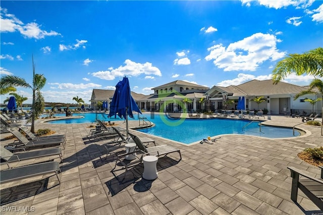 view of pool featuring a patio area