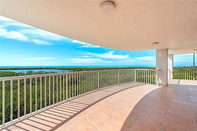 balcony with a water view