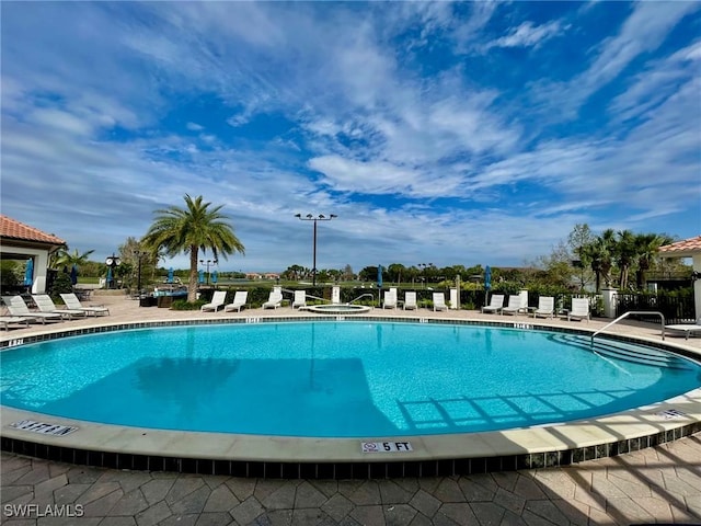 view of pool with a patio area