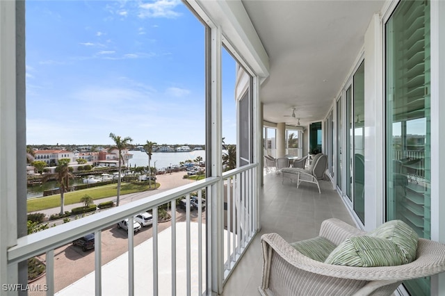 balcony with a water view