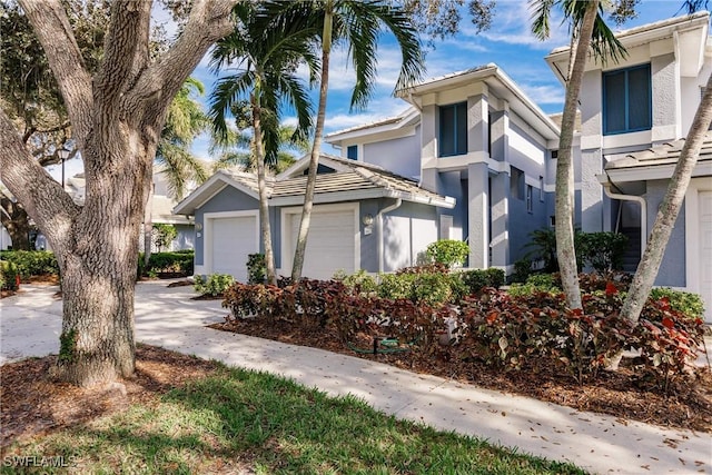 view of front of home with a garage