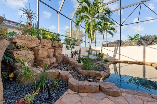 exterior space featuring a lanai