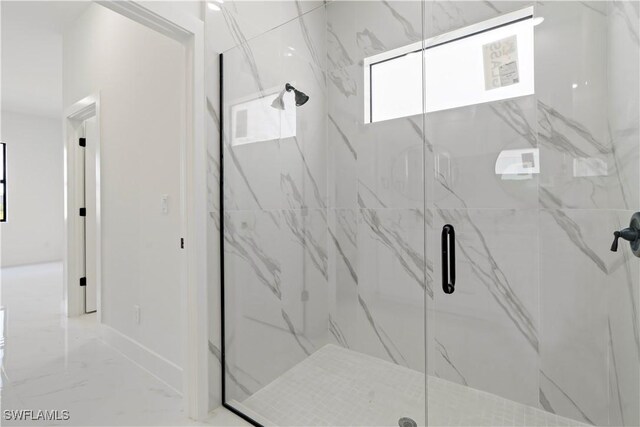 bathroom featuring walk in shower