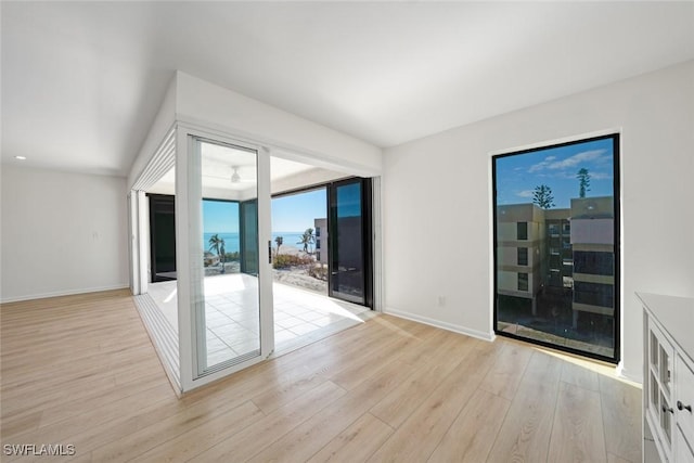 unfurnished room featuring light hardwood / wood-style flooring