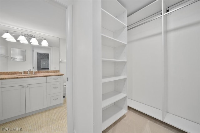 walk in closet with sink