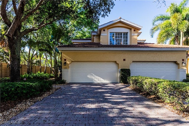 view of front of property featuring a garage