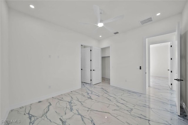 unfurnished bedroom with ceiling fan