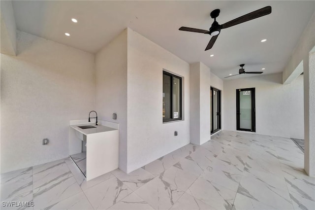 view of patio / terrace featuring sink