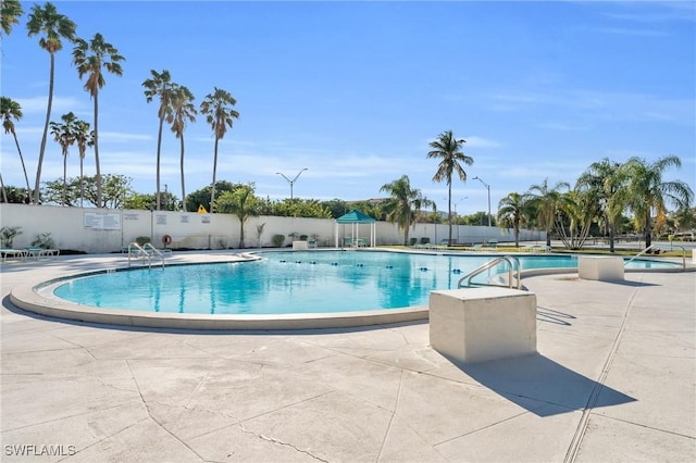 view of pool featuring a patio area