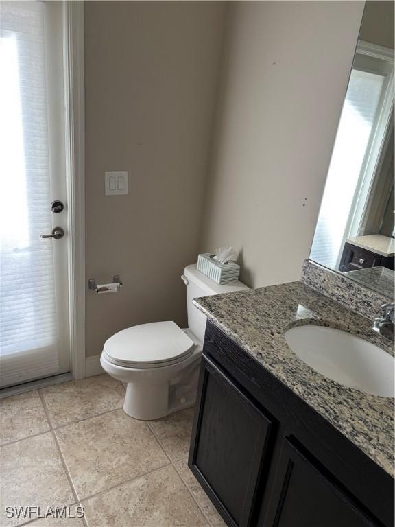 bathroom with toilet and vanity