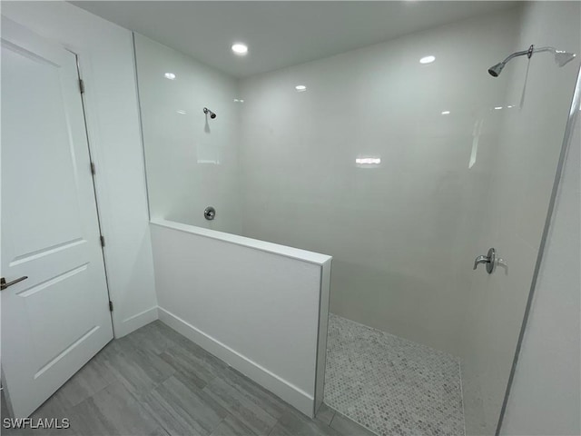 bathroom with a shower