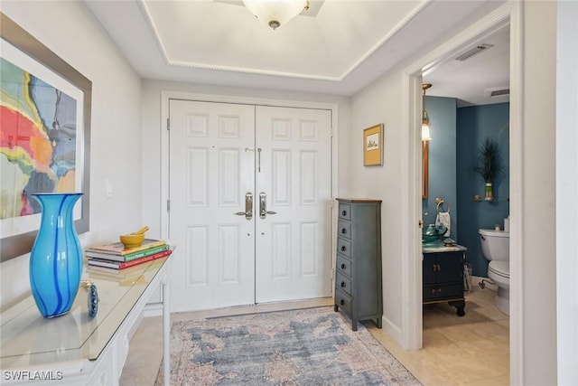 view of tiled foyer