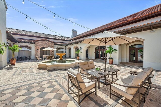 view of patio with french doors