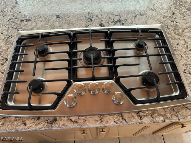 details with stainless steel gas cooktop