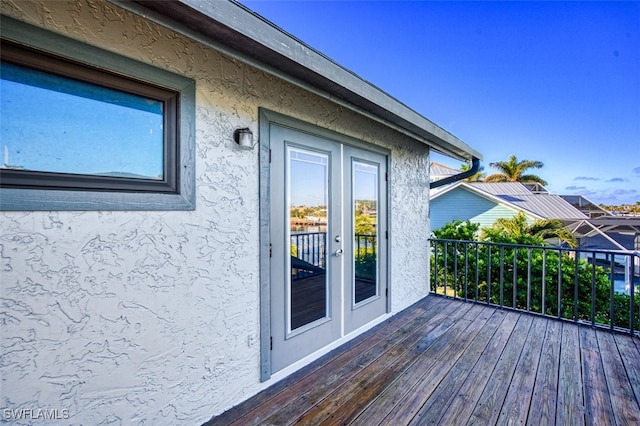 deck with french doors