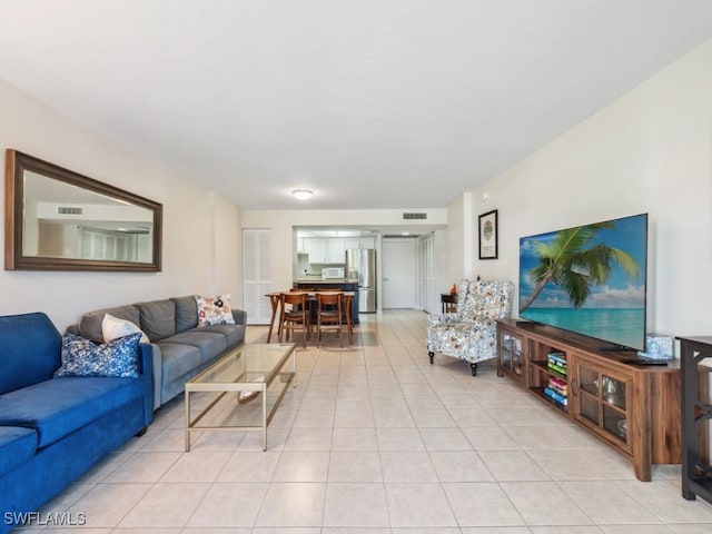 view of tiled living room