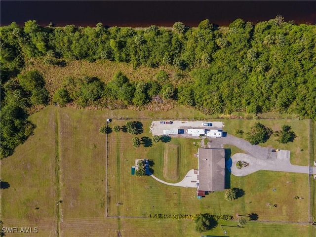 aerial view featuring a rural view