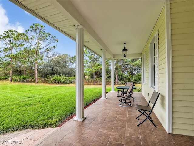 view of patio with covered porch