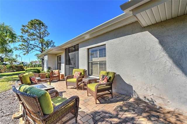 view of patio / terrace with an outdoor hangout area