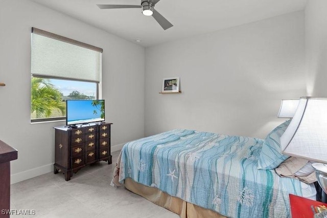 bedroom with ceiling fan