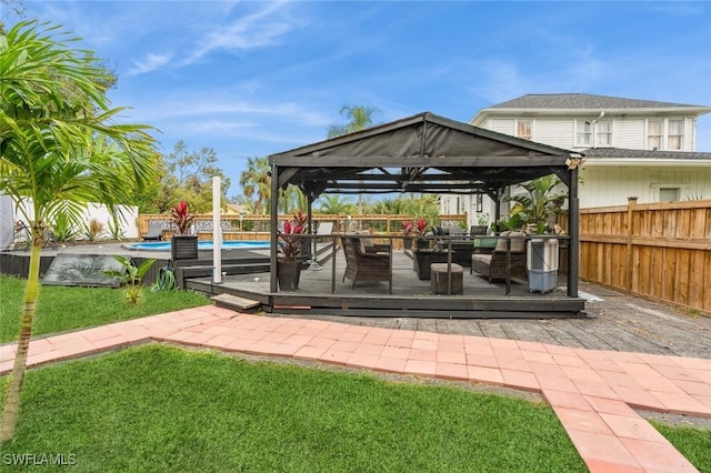 view of patio with a swimming pool side deck