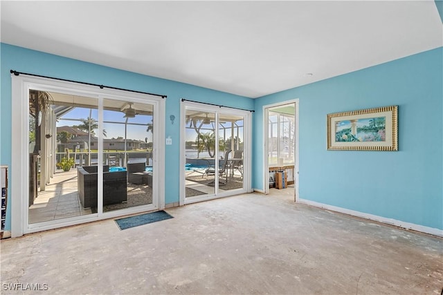 interior space featuring concrete flooring