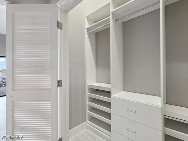 view of walk in closet