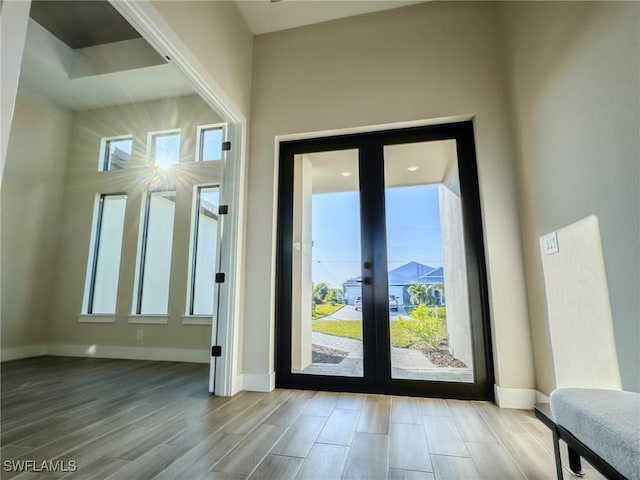 doorway to outside featuring french doors