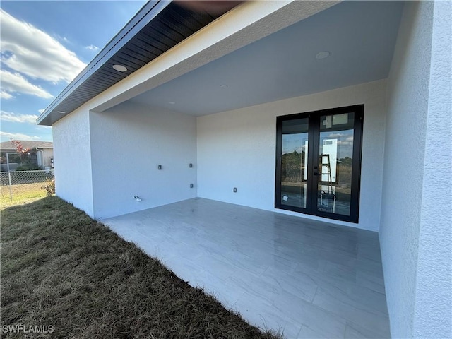 view of patio / terrace featuring french doors