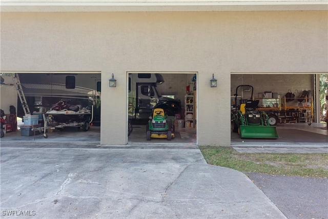 view of garage