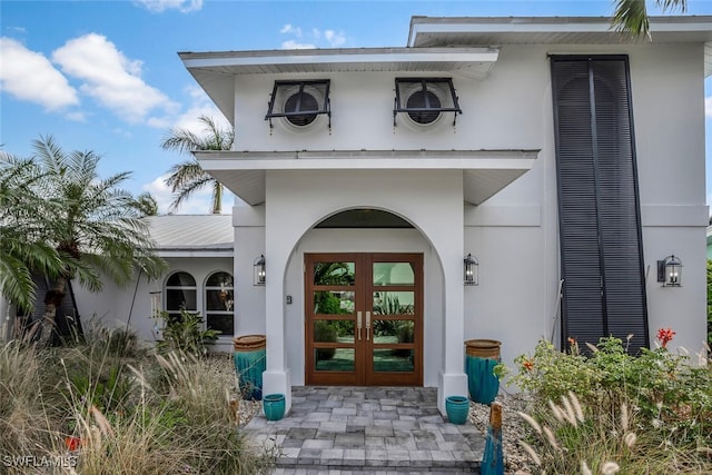 doorway to property with french doors