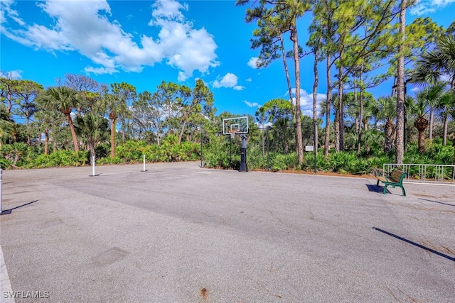 view of patio featuring basketball court