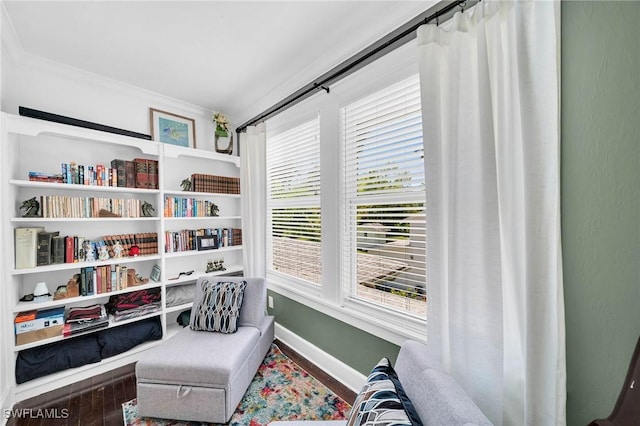 sitting room featuring hardwood / wood-style flooring