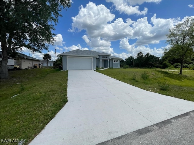 6024 Joplin Ave, Fort Myers, FL 33905 - view of front of house featuring stucco siding, a garage, concrete driveway, and a front yard