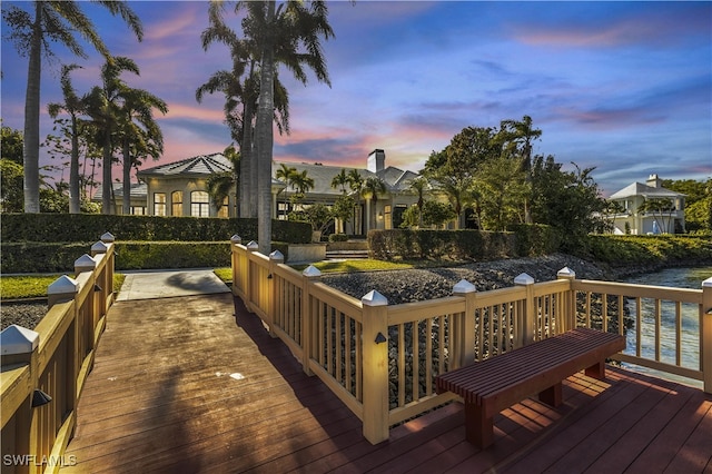 view of deck at dusk